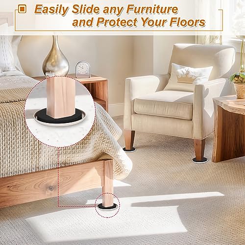 Furniture Sliders for Carpet 16 PCS - 3 1/2" - size: 3.5 inch 16 PCS