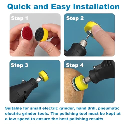 1inch 25mm Mini Diamond Polishing Pad 16Pcs/Set, 7 Different Grit 50#-3000# Water Sanding Discs & 2.3mm 3mm Shank Hook & Loop Backing Holder for Detail Fine Grinding - style: 2.3mm 3mm Shank 7Grit