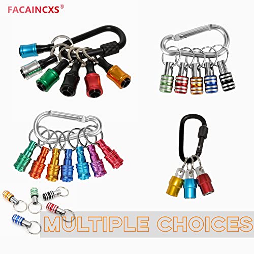 FACAINCXS Bit Holder 1/4 inch Hex Shank Screwdriver Bits Holder Extension Bar Keychain Screw Adapter Drill Change Hand-held Screwdrivers Drill Bits Holder Portable (10PCS) - color: 10pcs-sct