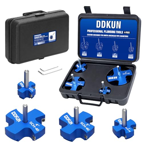 4PCS PVC Pipe Reamer Kit, PVC Fitting Saver for SCH40, 4-Blade Pipe Reamer Plumbing Tools, Fits Standard 1/2" Drill, Includes 1-1/2", 3", 2 ", 4" - size: 4Pcs PVC Pipe Reamer Kit