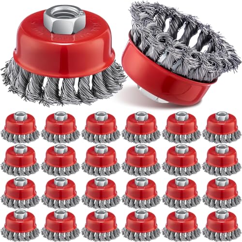 Tandefio 24 Pcs Wire Cup Brush, Angle Grinder, Classic - size: 3 Inch, style: Classic