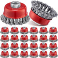 Tandefio 24 Pcs Wire Cup Brush, Angle Grinder, Classic - size: 3 Inch, style: Classic