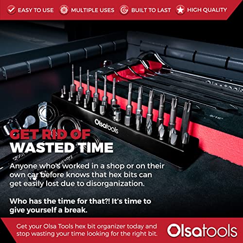 Olsa Tools Magnetic Bit Holder and Drill Bit Organizer - Professional Quality Impact Bit Holder for Your Specialty, Drill or Tamper Bits (Black) - Part: 1334 - color: Black, size: Small - 1pc