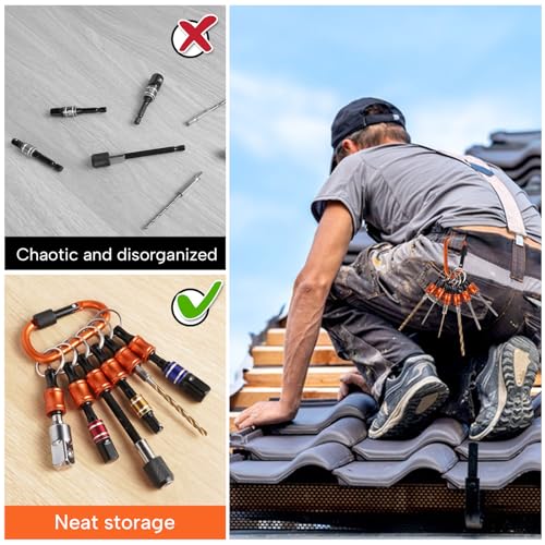 FACAINCXS Bit Holder 1/4 inch Hex Shank Screwdriver Bits Holder Extension Bar Keychain Screw Adapter Drill Change Hand-held Screwdrivers Drill Bits Holder Portable - color: 6pcs-a-sct
