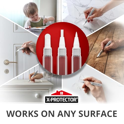 X-Protector Touch Up Paint Pen Kit, 6 Fillable Pens with 3 Types of Brushes - style: Pack of 6, Fillable