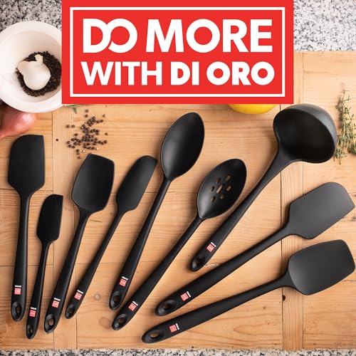 DI ORO Silicone Spoonula - Spoon Spatula, 600F Heat Resistant, Black - color: Black