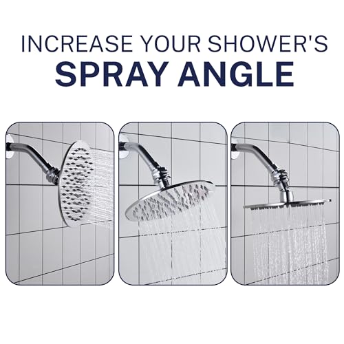 HammerHead Showers® Solid Metal Shower Head Swivel Ball Adapter, Brushed Nickel | Adjustable Pivot Ball To Adjust Showerhead Angle | Universal Connector Joint Fits Fixed, Hand Held & Rain Shower Heads - color: Brushed Nickel