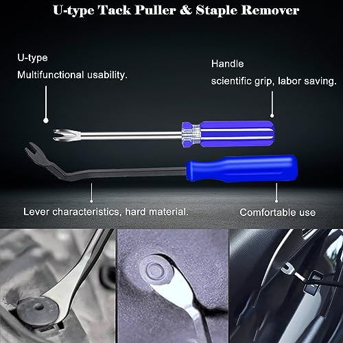4Pcs Upholstery Staple Remover Tool Set Including 7inch End Cutting Plier,V Tip Tack Puller,U Tip Tack Puller,Staple Remover,Nail Puller Carpet Remover for Furniture Floor Photo Frame - style: 4 PCS