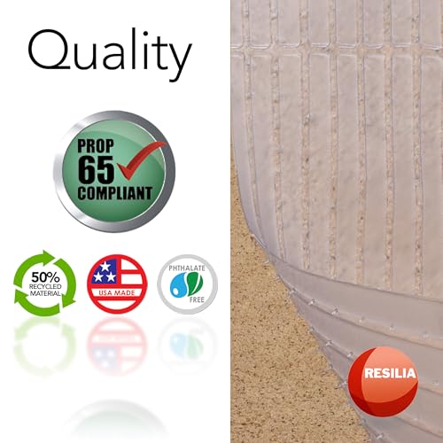 RESILIA Deep-Pile Carpet Runner - Plastic Vinyl Carpet & Rug Protector, Waterproof Clear Vinyl Floor Runners, 27 Inches Wide x 6 Feet Long, Made in The USA - size: 2'3" x 6' (Runner)