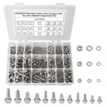 M3 M4 M5 Metric Bolt Assortment, 512PCS 8mm to 30mm Screw Assortment, 304 Stainless Steel Nuts and Bolts, A2-70 Flat Hex Screws Bolts and Nuts Kit, Lock and Flat Gasket Washers Assortment Kit - size: D. M3 M4 M5