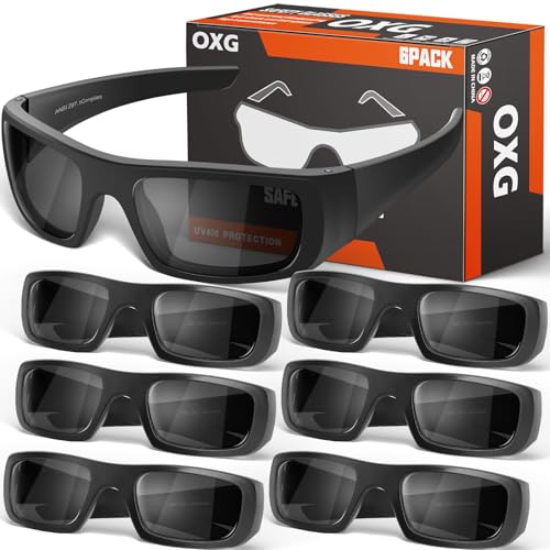 OXG Safety Glasses Protective Eyewear Men Women, ANSI Z87.1 Work Glasses Scratch Impact Resistant for Industrial Shooting - color: Grey