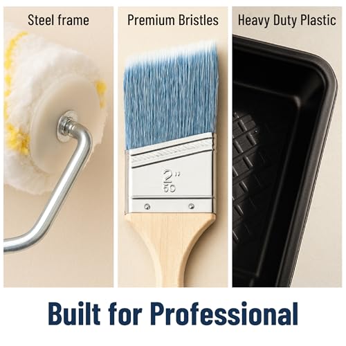 Bates- Paint Roller Kit, 19 pcs, Roller Set with Microfiber Sleeves & Frame - style: Microfiber 9", 4", 19 pcs