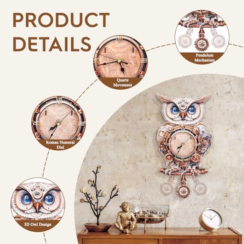 3D Wooden Puzzles for Adults-Owl Clock Puzzle-Adult Crafts - color: Owl Clock
