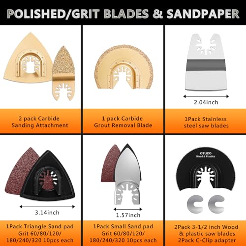 150Pcs Oscillating Saw Blades, Multi-Tool Blades Kit for DeWalt Ryobi