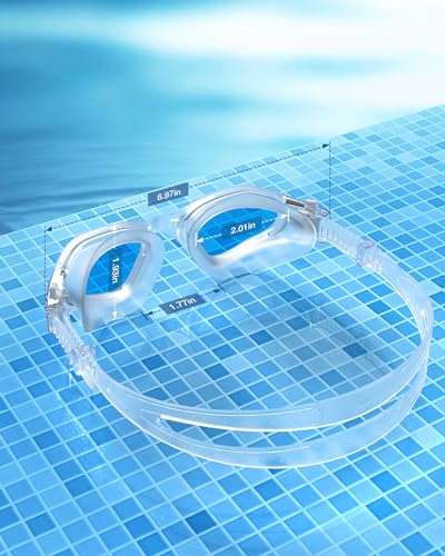 ZIONOR Swim Goggles, G1 SE Swimming Goggles Anti-Fog for Adult Men Women - color: B4-clearblue Lens Clear Frame