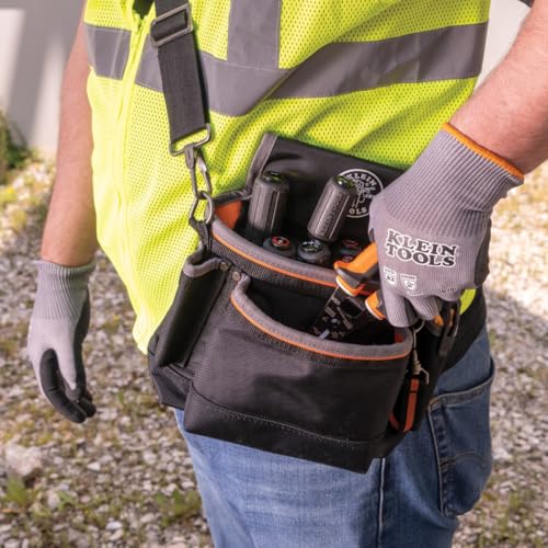 KLEIN TOOLS 60583 Work Gloves, Knit Dipped Cut Resistant ANSI A2 Nitrile Coated Gloves, HPPE Fabric, Touchscreen Capable, Small, 2-Pair - size: Small