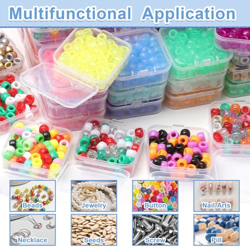 Bead Organizer Box, 62 Pcs Small Beads Organizers, With Classification Tags and Trays, Plastic Bead Organizer Applicable to Jewelry, Diamonds, Clay Beads, Screws, Seeds, Small Parts - color: Transparent 30 pack