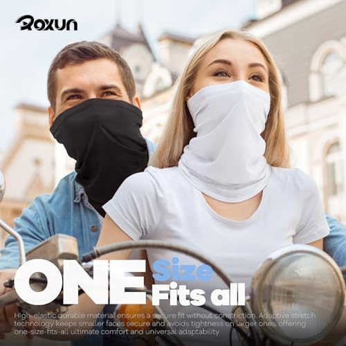 ROXUN Neck Gaiter, 4 Pack Summer Cooling Breathable Face Mask for Outdoors - color: Black+gray+blue+army Green