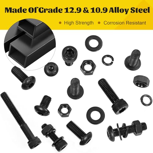 1500PCS M4 Hex Socket Head & Button Head Screws Nuts Assortment Kit - size: M3 2300pcs