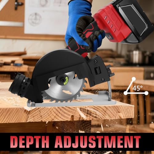 Mini Circular Saw for Milwaukee 18V Battery, 12000RPM 4 Inch Small Brushless Circular Saw, Cutting Depth 0.8"(20mm) for Wood, Soft Metal, Plastic, Drywwall, Tile Cuts(No battery)