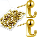 Jetec 30 Pieces Metal Push Pin Hangers Pin Wall Hooks Picture Hanging Picture Nails Frame Oil Painting Hooks on Wooden or Fabric Wall for Home or Office(Gold) - color: Gold