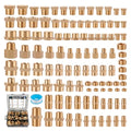 106PCS Brass Pipe Fittings Assortment Kit,1/8" 1/4" 3/8" 1/2" NPT