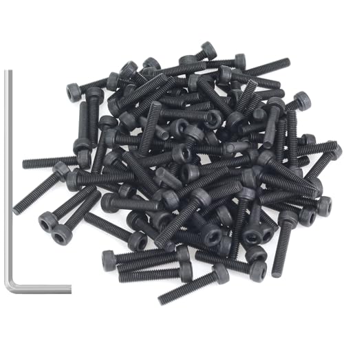 105 Pieces M3 x 16mm Socket Head Cap Screws, Thread Pitch 0.5mm, Sutemribor M3 Black Screws, 12.9 Grade Alloy Steel, Black Oxide Finish, Fully Threaded - size: M3 x 16mm, style: Socket Head