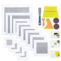 HOMMEE 19Pcs Drywall Patch Repair Kit, 4/6/8/10 inch Aluminum Plate Self-Adhesive Fiberglass Mend Wall Holes