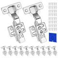 10 Pack Inset Frameless Soft Close Hidden Cabinet Hinges, 105 Degree 3D Adjustable Clip On Plate Concealed Kitchen Cupboard Door Hinges with Screws - size: Inset