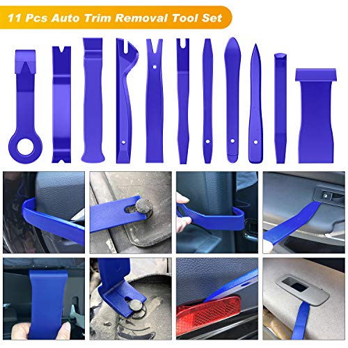 GOOACC - GRC-49 19Pcs Trim Removal Tool Set & Clip Plier Upholstery Remover Nylon Car Panel Removal Set with Portable Storage Bag - color: Blue
