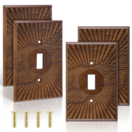 DoubleFill 4 Pcs Walnut Wood Switch Cover,13 * 8.2cm,Single Toggle - color: Single Toggle, size: 13 x 8.2 cm
