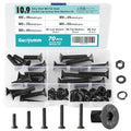 70 PCS M8 x 30mm 35mm 40mm 45mm 50mm, Flat Head Hex Socket Cap Screws Countersunk Bolts Washers Nuts Assortment Kit, 10.9 Grade Alloy Steel, Black Oxide Finish, Metric Allen Drive - size: M8x30/35/40/45/50 mm