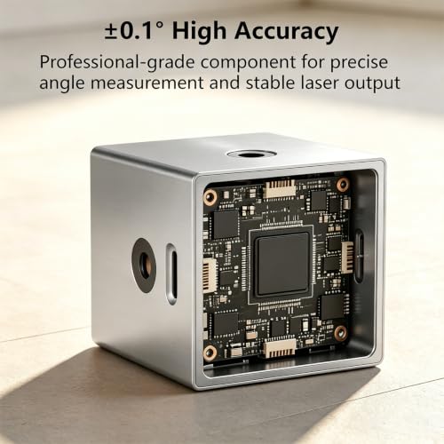 5-in-1 Digital Laser Level with Tripod, Magnetic Base & USB Rechargeable, Mini Angle Finder & Protractor, ±0.1° High Precision Cross Line Laser, Green/Red Beam for Picture Hanging,Tiling & DIY - color: Grey