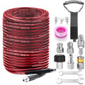 200FT Sewer Jetter Kit for Pressure Washer, 5800PSI Drain Cleaner Hose - color: Red-200FT hose