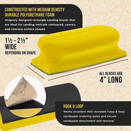 Dura-Gold 12-Piece Contoured Profile 4" Hand Sanding Block Set with 40 - size: 12-Piece