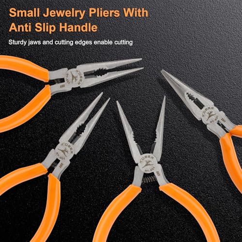 Rongon 5in Small Needle Nose Pliers,Long Nose Plier, Jewelry Plier Tool - size: 4Pcs