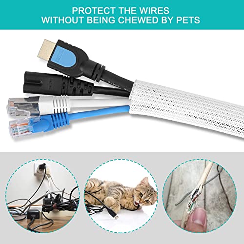 6.6ft, 1.2 inch White Cable Sleeve - color: White, size: 6.6ft, 1.2inch