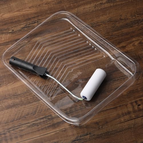 Bates 9 Inch Paint Tray Liners - 10 Transparent Plastic Disposable Trays for Painting Walls - color: Clear, size: 10 Pack 9 Inch