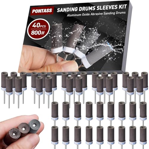 40 Pcs 800 Grit Sanding Drums for Rotary Dremel Tool - style: 800 Grit 40 Pcs
