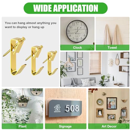 169 Picture Hanging Kit, 10-100lb Picture Hook Sets, Boxed 83 Metal Picture Hangers and 86 Nails, Suitable for Wooden Walls, Plasterboard Picture Hooks.