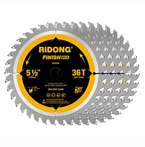 5-1/2 Inch 36 Tooth ATB Framing Circular Saw Blade, Cordless Trim Saw Blade with 5/8-Inch Arbor(5 Packs) - size: 5-1/2" 36T (5 packs)