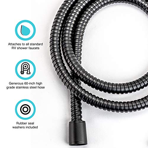 Dura Faucet DF-SA400K-MB RV Handheld Shower Head Hose Kit (Matte Black) - color: Matte Black, size: Full Kit