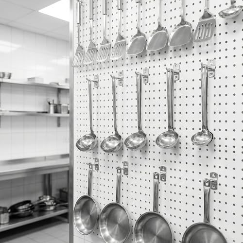 Garneck 12 Pcs Metal Square Peg Board Hooks - Heavy Duty Display Hooks for Supermarket Shelf Rack - Hanging L Style Screw Hook Pegboard Wall Organizer Tool Accessory
