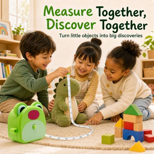 Kids Tape Measure with Countdown Timer, 2-in-1 Soft Retractable - color: Green
