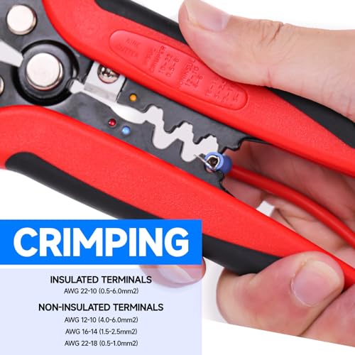 3-in-1 Automatic Wire Stripper/Cutter/Crimper, AWG10-24, 8 Inch Multi Pliers For Electrical Wire Stripping, Cable Cutting, Crimping（WKS-D2）