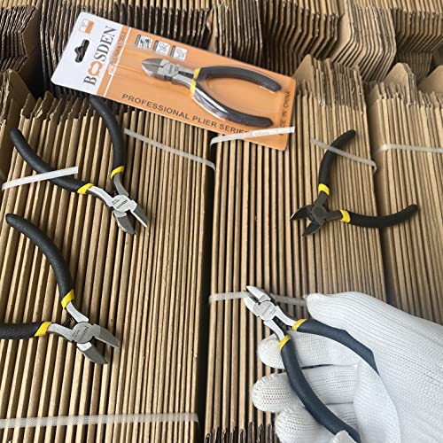 BOOSDEN 5" Small Wire Cutters Set Side Diagonal Cutter Snips, 5 Pack