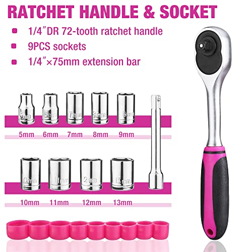 ValueMax Pink Tool Kit, 218-Pieces Home Repairing Tool Set