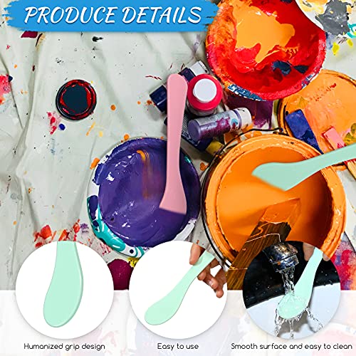 Patelai 24 Pcs Plastic Paint Stir Sticks Pink and Green Reusable Mixing Sticks Facial Mask Cosmetic Spatula, 6 Inch DIY Crafts Tools for Mixing Resin, Liquid, Epoxy, Crafts