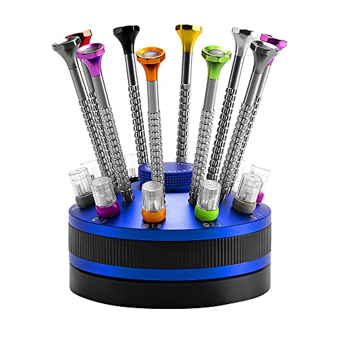 10 pcs Precision Slotted And Phillips Watch Screwdriver Set Different Sizes With 20 Extra Replace Blades Watchmaker Screwdriver Set for Watch,Jewelry,Eyeglass，The Best Gift for Dad