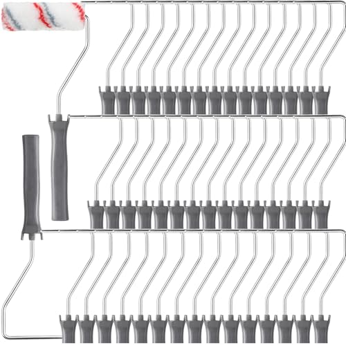 Leumoi 48 Pcs 4 Inch Mini Paint Roller Frame Threaded Grip Handle, Grey - color: Gray